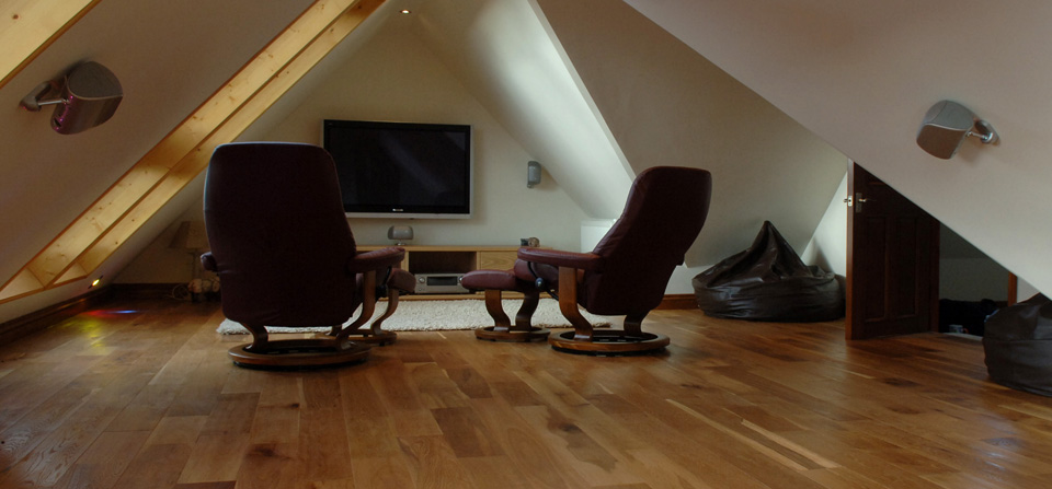 Home cinema in loft conversion